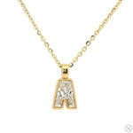 Bezel Diamond Letter Necklace 70857 - Image 1