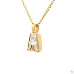 Bezel Diamond Letter Necklace 70857 - Image 5