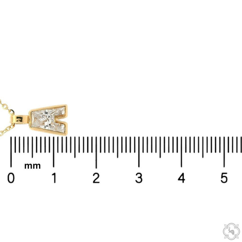 Bezel Diamond Letter Necklace 70857 - Image 7