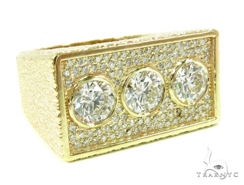 Bezel Custom Diamond Pinky Ring 36937 - Image 1