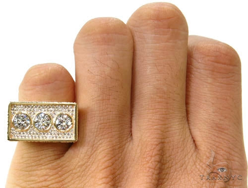 Bezel Custom Diamond Pinky Ring 36937 - Image 8