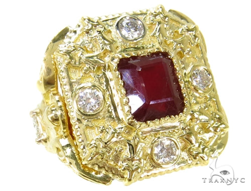Bezel Ruby Diamond  Angel Ring-40018 - Image 1