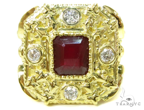 Bezel Ruby Diamond  Angel Ring-40018 - Image 2