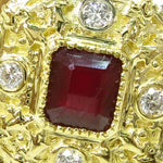 Bezel Ruby Diamond  Angel Ring-40018 - Image 3