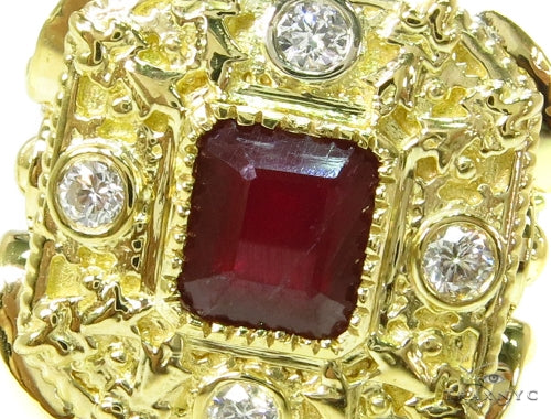 Bezel Ruby Diamond  Angel Ring-40018 - Image 3