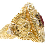 Bezel Ruby Diamond  Angel Ring-40018 - Image 4