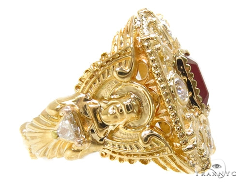 Bezel Ruby Diamond  Angel Ring-40018 - Image 4