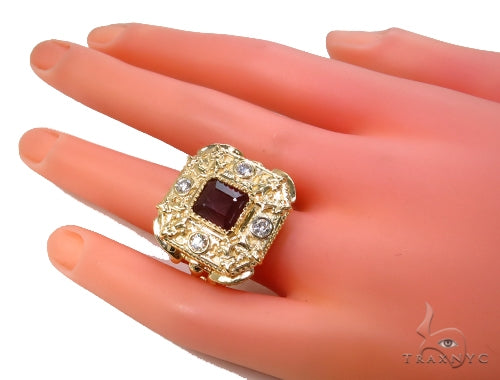Bezel Ruby Diamond  Angel Ring-40018 - Image 7