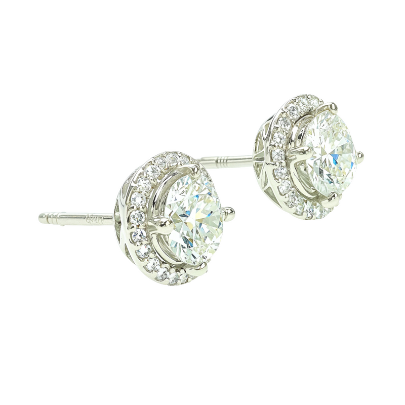 Big Center Stone Diamond Stud Earrings 70030