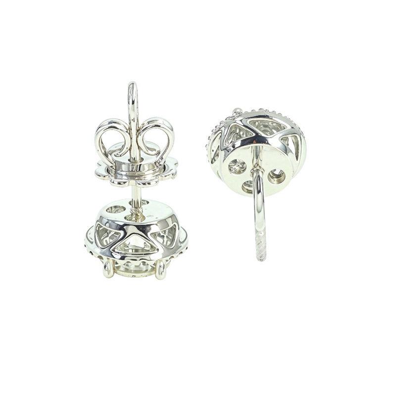 Big Center Stone Diamond Stud Earrings 70030