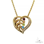 Birthstone Engravable Heart Pendant Necklace 68023 - Image 1
