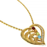Birthstone Engravable Heart Pendant Necklace 68023 - Image 2