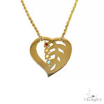Birthstone Engravable Heart Pendant Necklace 68023 - Image 4