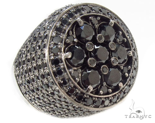 Black Diamond Silver Ring 34945 - Image 1