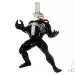 Black Enamel Silver Diamond Venom Pendant 66366 - Image 1