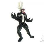 Black Enamel Silver Diamond Venom Pendant 66366 - Image 2