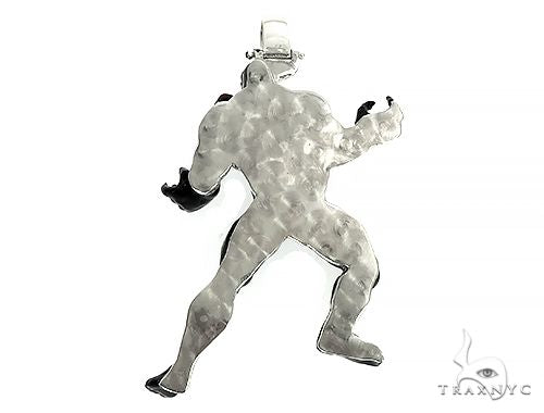 Black Enamel Silver Diamond Venom Pendant 66366 - Image 3