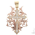 Black Ink Crew Small 14k Two Tone Diamond Filigree Cross Pendant 65102 - Image 1