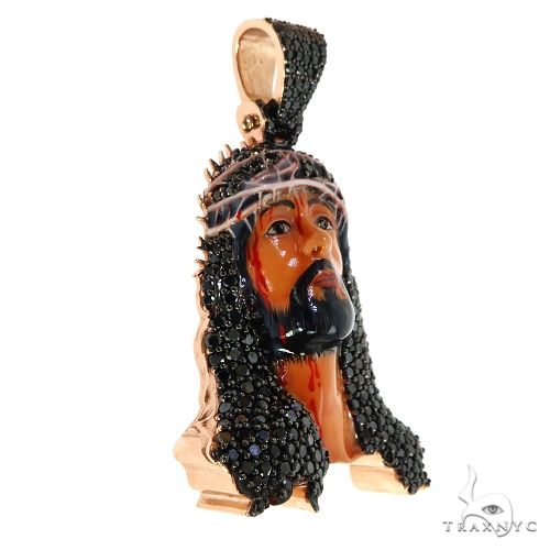 Black Passion Diamond Jesus Pendant - Large 68956 - Image 2