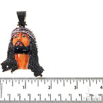 Black Passion Diamond Jesus Pendant - Large 68956 - Image 5