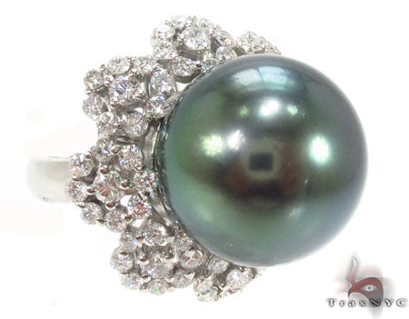 Black Pearl Diamond Ring 32668 - Image 1