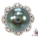 Black Pearl Diamond Ring 32668 - Image 2