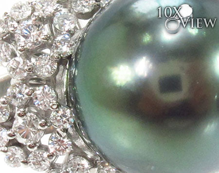 Black Pearl Diamond Ring 32668 - Image 3