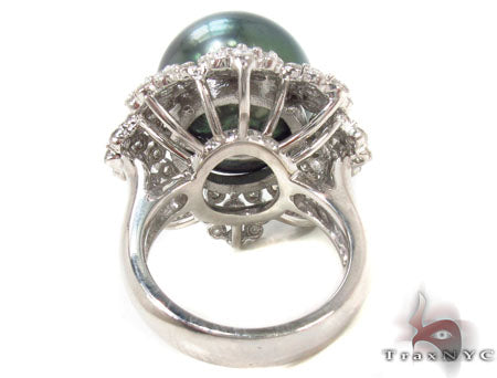 Black Pearl Diamond Ring 32668 - Image 5