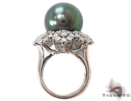 Black Pearl Diamond Ring 32668 - Image 6