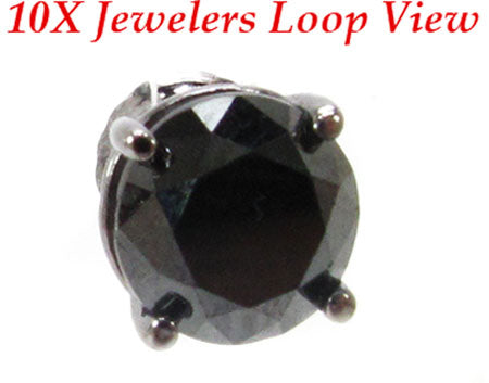 Black Prong Diamond Stud Earrings 20734 - Image 2