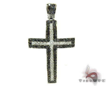 Black and White Diamond Cross Crucifix 26331 - Image 1