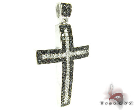 Black and White Diamond Cross Crucifix 26331 - Image 2