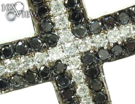 Black and White Diamond Cross Crucifix 26331 - Image 3