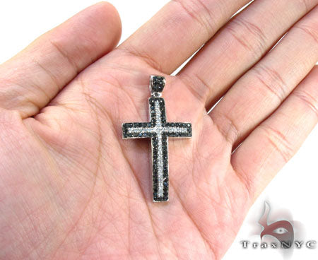 Black and White Diamond Cross Crucifix 26331 - Image 5