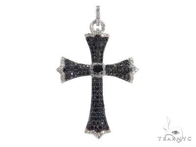 Black and White Diamond Cross Crucifix 40928 - Image 1