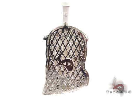 Black and White Diamond Jesus Pendant 31074 - Image 4