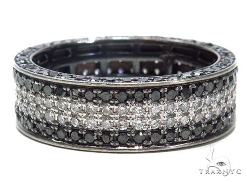 Black and White Diamond Wedding Band 40772 - Image 4