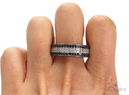 Black and White Diamond Wedding Band 40772 - Image 7