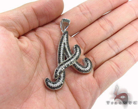 Black and White Prong Diamond A Pendant 32217 - Image 5