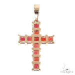 Blood Red Princess Cut Sapphire Cross 67086 - Image 4
