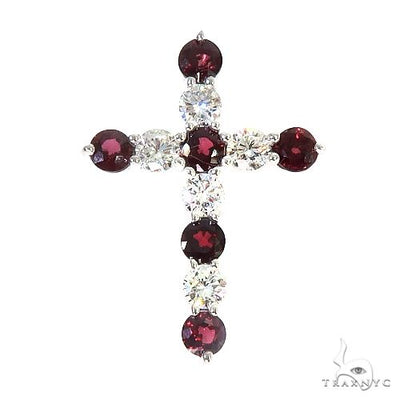 Blood Red Sapphire Diamond Cross 66991 - Image 1