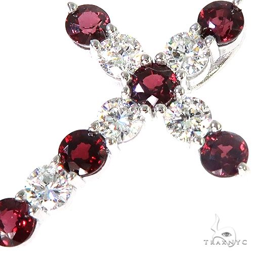 Blood Red Sapphire Diamond Cross 66991 - Image 3