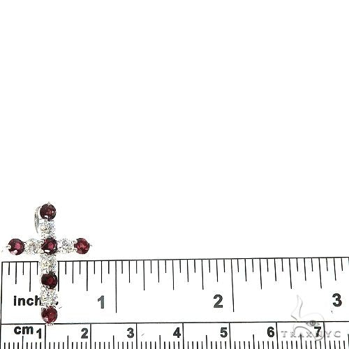 Blood Red Sapphire Diamond Cross 66991 - Image 5