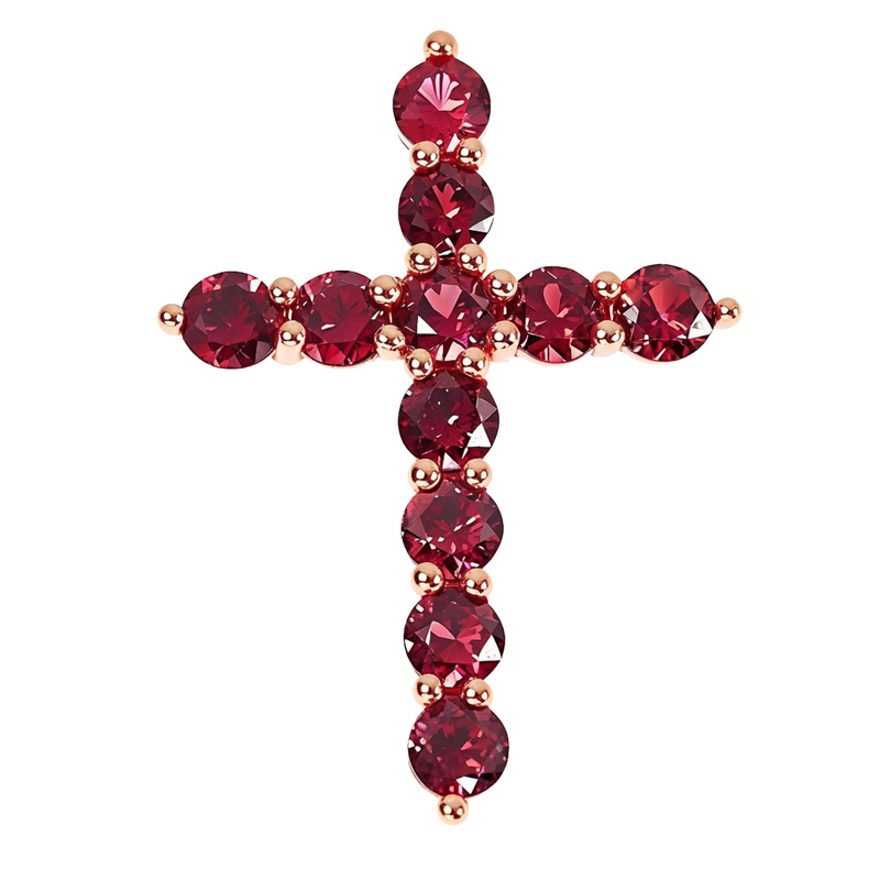 Blood Red Sapphire Cross 66977