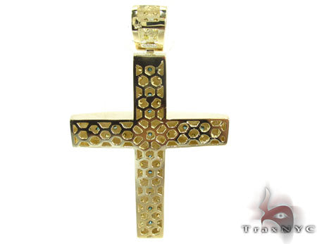 Blue Canary Diamond Cross Crucifix 29119 - Image 4