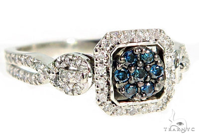 Blue Diamond Halo Ring 45571 - Image 1