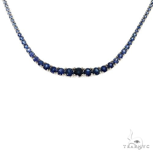 Blue Graduated Sapphire Tennis Chain 67340 - Image 1