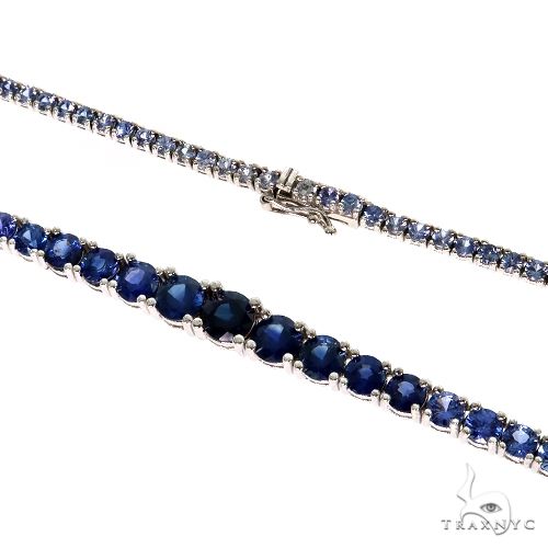 Blue Graduated Sapphire Tennis Chain 67340 - Image 3
