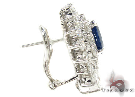 Cornflower Blue Sapphire Diamond Earrings 30469 - Image 4