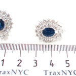 Cornflower Blue Sapphire Diamond Earrings 30469 - Image 6